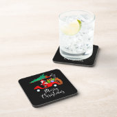 ゴルフクリスマスサンタクロース乗用ゴルフカートのゴルファー コースター (右側)