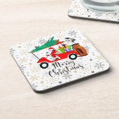 ゴルフクリスマスサンタクロース乗用ゴルフカートのゴルファー コースター (左側)