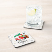 ゴルフクリスマスサンタクロース乗用ゴルフカートのゴルファー コースター (右側)