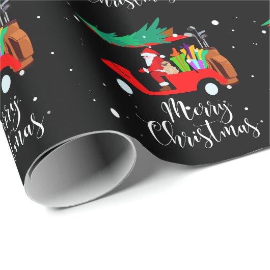 ゴルフクリスマスサンタクロース乗用ゴルフカート ラッピングペーパー (ロールコーナー)