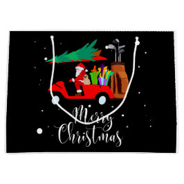 ゴルフクリスマスサンタクロース乗用ゴルフカート ラージペーパーバッグ