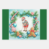 ゴルフクリスマスサンタゴルフ夏の時間 ラッピングペーパーシート (正面)