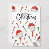ゴルフクリスマスサンタハットレッド&グリーンティー シーズンカード (正面)