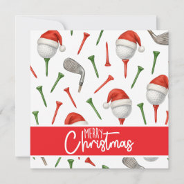 ゴルフクリスマスサンタハットレッド&グリーンティー シーズンカード