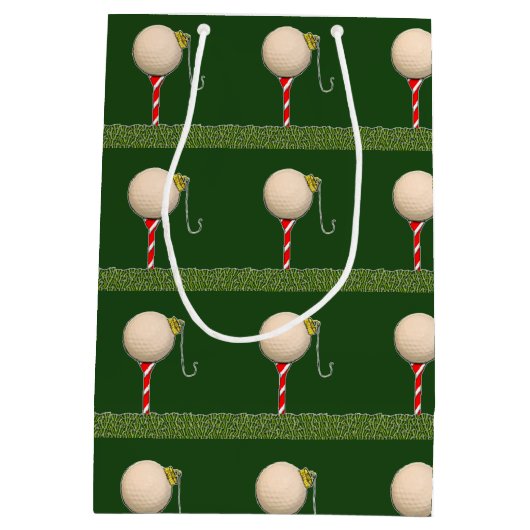 ゴルフクリスマススモール抱き枕 ミディアムペーパーバッグ (裏面)