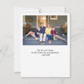 ゴルフクリスマスツリーと家族の写真のホリデーカード シーズンカード (裏面)