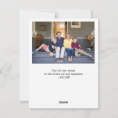 ゴルフクリスマスツリーと家族の写真のホリデーカード シーズンカード (裏面)