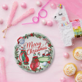 ゴルフクリスマステーマのゴルファー水の色の休日 ペーパープレート (パーティー)