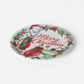 ゴルフクリスマステーマのゴルファー水の色の休日 ペーパープレート (アングル)