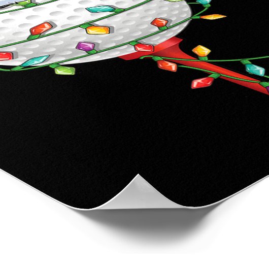 ゴルフクリスマスパジャマおもしろいホリデーゴルフボールサン ポスター (角)