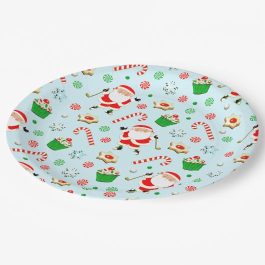 ゴルフクリスマスパーティー ペーパープレート (アングル)