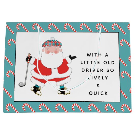 ゴルフクリスマスプレゼント ラージペーパーバッグ (正面)