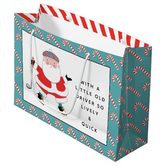 ゴルフクリスマスプレゼント ラージペーパーバッグ (正面アングル)