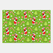 ゴルフクリスマスホリデーギフトラッピング紙 ラッピングペーパーシート (正面)