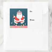 ゴルフクリスマスホリデーギフトラベル 長方形シール (バッグ)