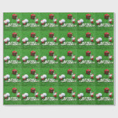 ゴルフクリスマスホリデーゴルフボールサンタクロース ラッピングペーパー (フラット)