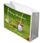 ゴルフクリスマスホリデーゴルフボール&オーナメント ラージペーパーバッグ (正面アングル)