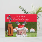 ゴルフクリスマスホリデーサンタクロースの水色 シーズンカード (スタンド正面)