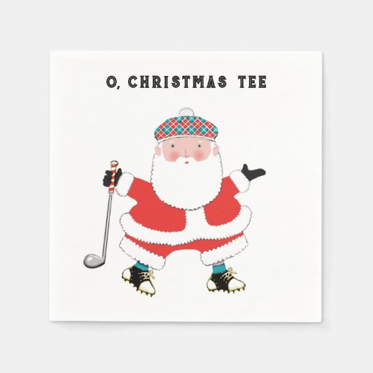 ゴルフクリスマスホリデーパーティー スタンダードカクテルナプキン (正面)