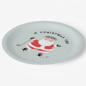 ゴルフクリスマスホリデーパーティー ペーパープレート (アングル)