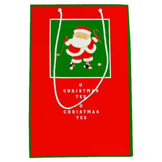 ゴルフクリスマスホリデーミディアム抱き枕 ミディアムペーパーバッグ (正面)