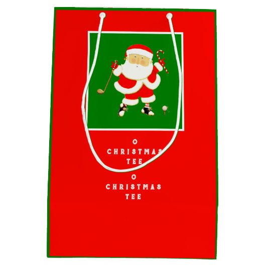 ゴルフクリスマスホリデーミディアム抱き枕 ミディアムペーパーバッグ (裏面)