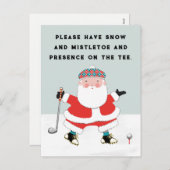 ゴルフクリスマスホリデー葉書 シーズンポストカード (正面/裏面)