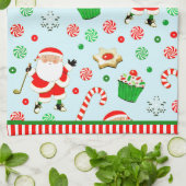 ゴルフクリスマスホリデー キッチンタオル (折り畳み)