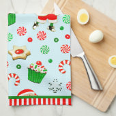 ゴルフクリスマスホリデー キッチンタオル (四つ折り)
