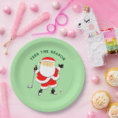 ゴルフクリスマスホリデー ペーパープレート (パーティー)