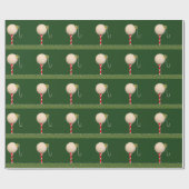 ゴルフクリスマスホリデー ラッピングペーパー (フラット)