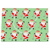 ゴルフクリスマスホリデー ラージペーパーバッグ (正面)