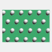 ゴルフクリスマスラッピング紙フラットシートセット3 ラッピングペーパーシート (正面2)