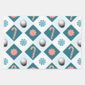 ゴルフクリスマスラッピング紙 ラッピングペーパーシート (正面3)