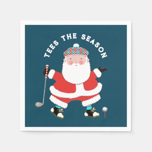 ゴルフクリスマス紙ナプキンス スタンダードカクテルナプキン (正面)