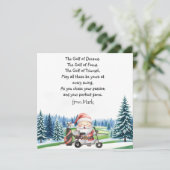 ゴルフクリスマス サンタクロースの祝福 ホリデー シーズンカード (スタンド正面)