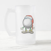 ゴルフクリスマス フロストグラスビールジョッキ (左)
