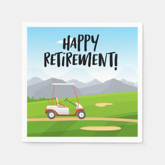 ゴルフクルージングiRetirement Bliss：ゴルフカートの夢 スタンダードカクテルナプキン (正面)