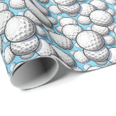 ゴルフクールスポーツボールのタイル模様 ラッピングペーパー (ロールコーナー)