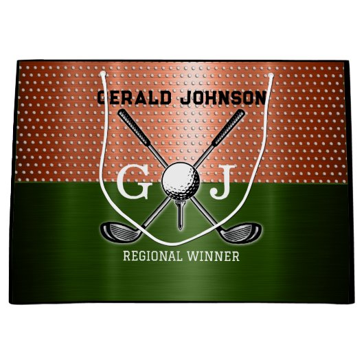 ゴルフクールモノグラムデザイン ラージペーパーバッグ (正面)