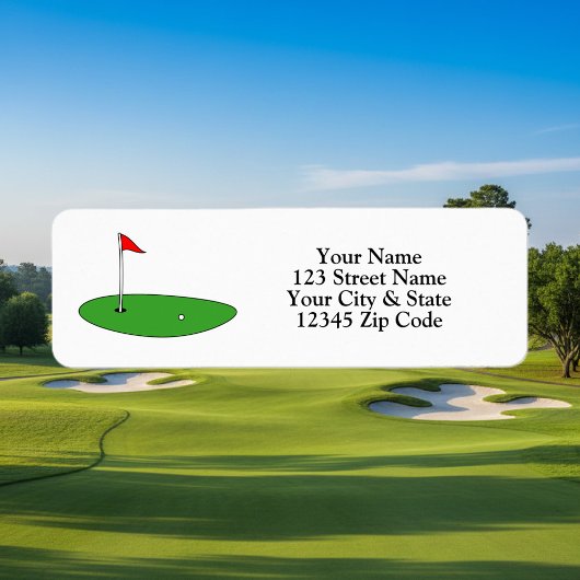 ゴルフグカスタムリーンロゴ付き差出人住所ラベル ラベル