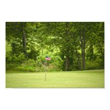 ゴルフグリーンのアメリカ国旗