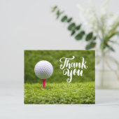 ゴルフグリーングラスにゴルフボールをありがとう ポストカード (スタンド正面)