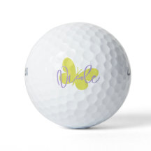 ゴルフグリーンバタフライと紫色のスクリプト名