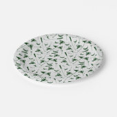 ゴルフグリーンホワイトゴルフボールトロフィクラブフラグ ペーパープレート (アングル)