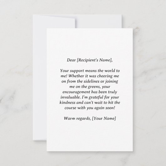 ゴルフグリーン感謝：フェアウェイサンキューカード サンキューカード (裏面)