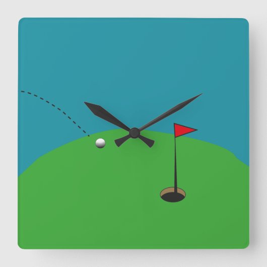 ゴルフグリーン  スクエア壁時計 (正面)