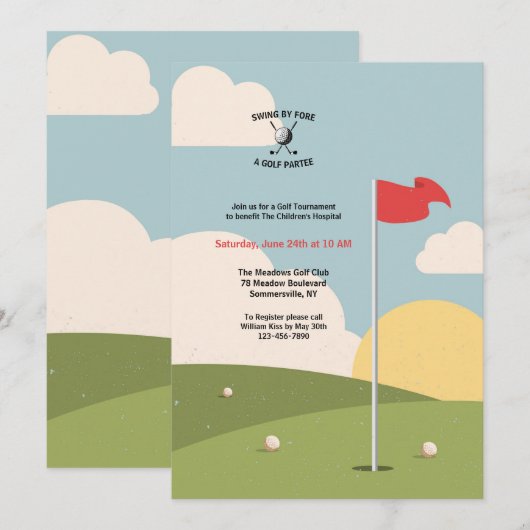 ゴルフグリーン 招待状 (正面/裏面)