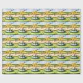 ゴルフケーキとゴルファーのためのゴルフ40th誕生日 ラッピングペーパー (フラット)