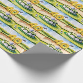 ゴルフケーキとゴルファーのためのゴルフ40th誕生日 ラッピングペーパー (角)